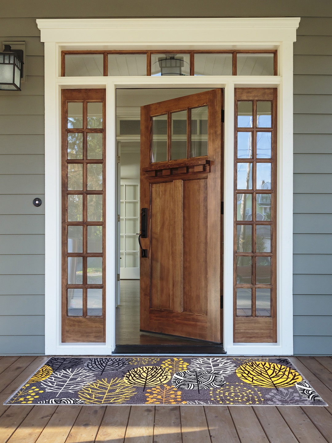 

Matz and More Grey & White Floral Rectangular Anti-Slip Floor Runner
