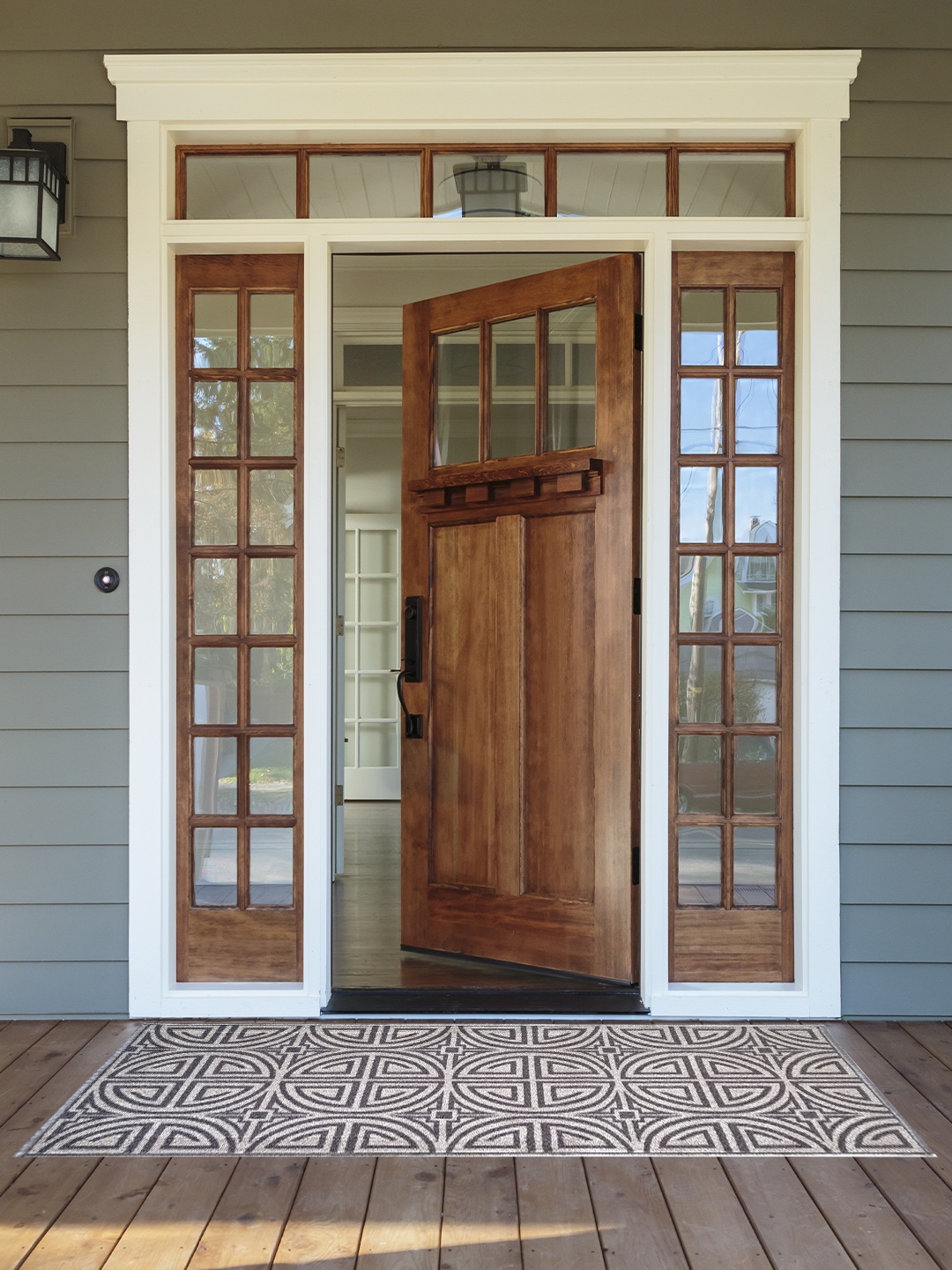 

Matz and More Grey & Beige Printed Anti Slip Floor Runner