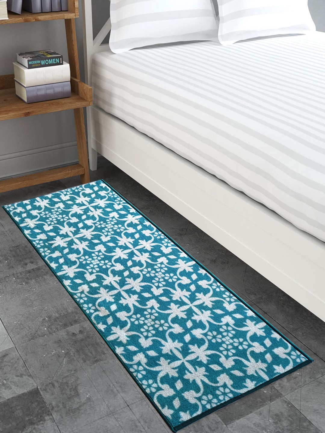 

Matz and More Turquoise Blue & White Quriky Anti-Slip Floor Runner