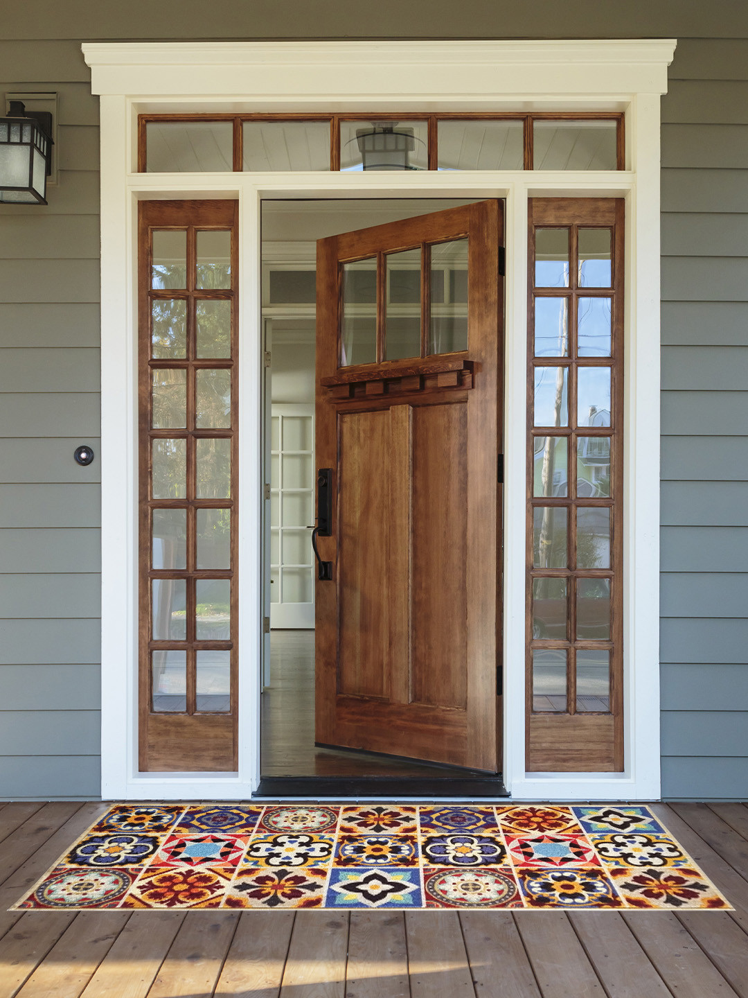 

Matz and More Red & Blue Quirky Printed Anti-Slip Floor Runner