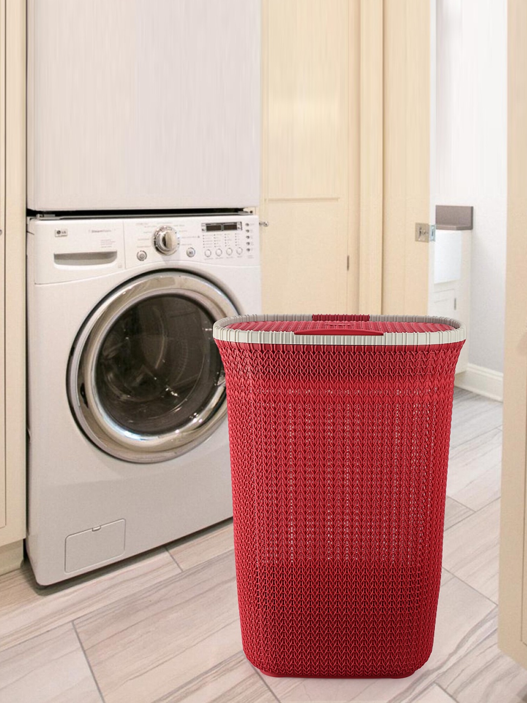 

Cello Creata Maroon Plastic Laundry Basket