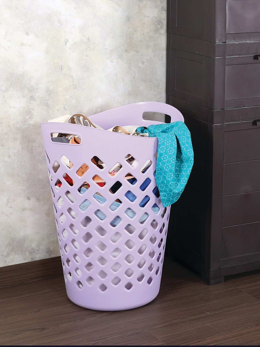 

Cello Flexi Purple Plastic Storage Laundry Basket - 50 L
