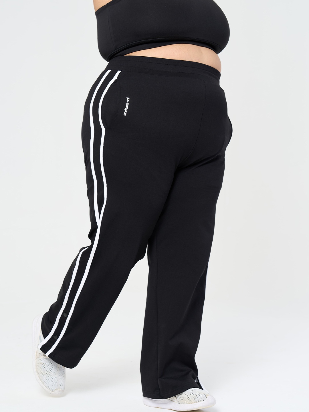 

SPIRIT ANIMAL Plus Size Women High-Rise Track Pants, Black