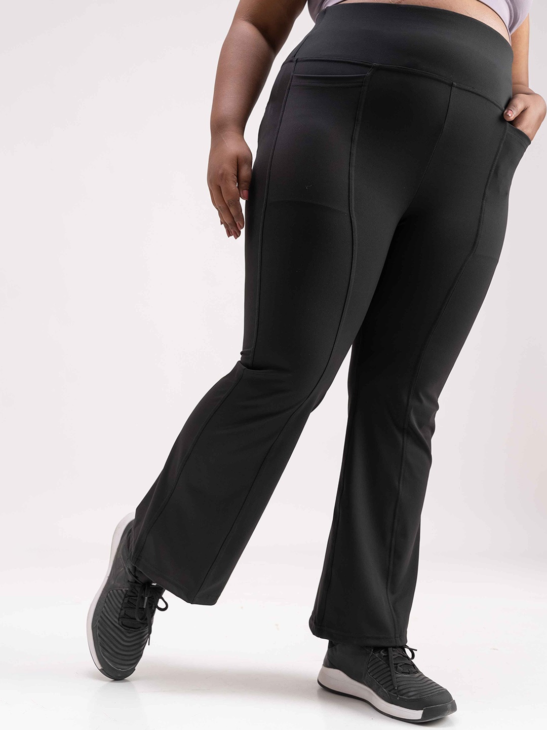 

SPIRIT ANIMAL Plus Size Women High-Rise Track Pants, Black