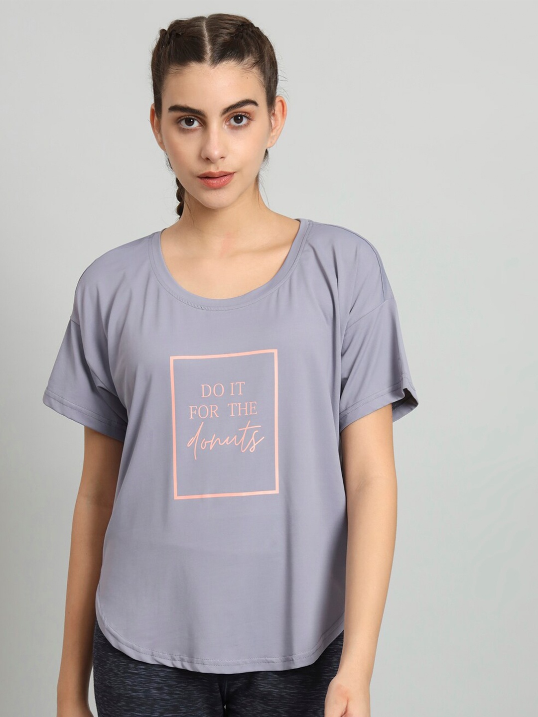 

MKH Typography Printed Relaxed Fit Dri-Fit T-shirt, Grey
