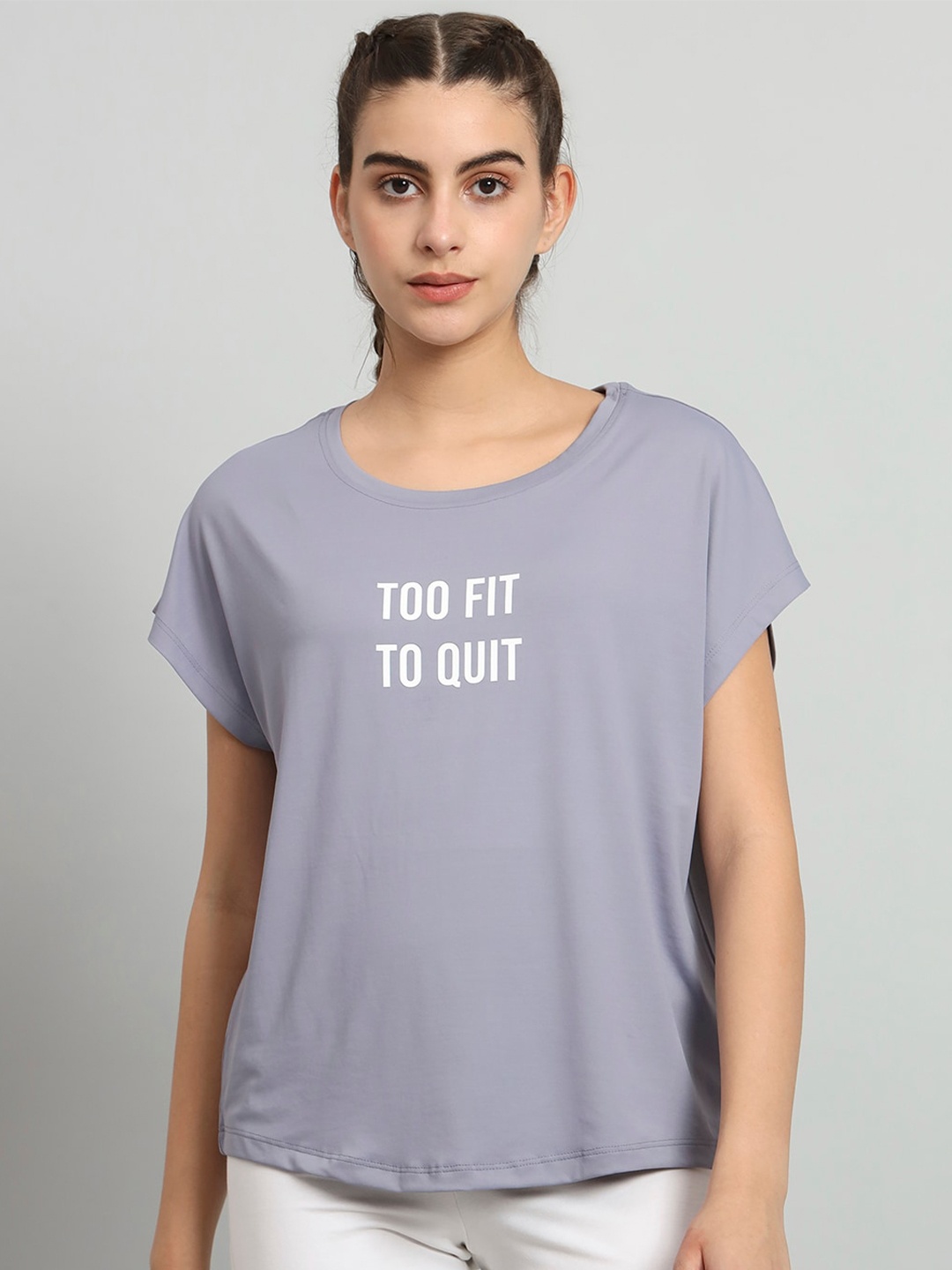 

MKH Typography Printed Relaxed Fit Dri-Fit T-shirt, Grey