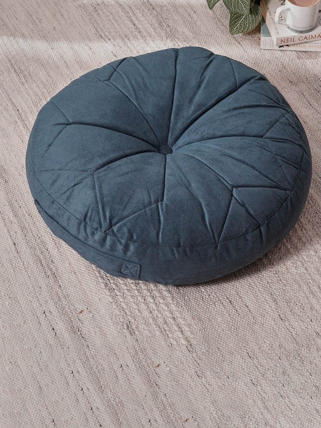 

Home Centre Blue Solid Corsica Kinsley Round Floor Cushions