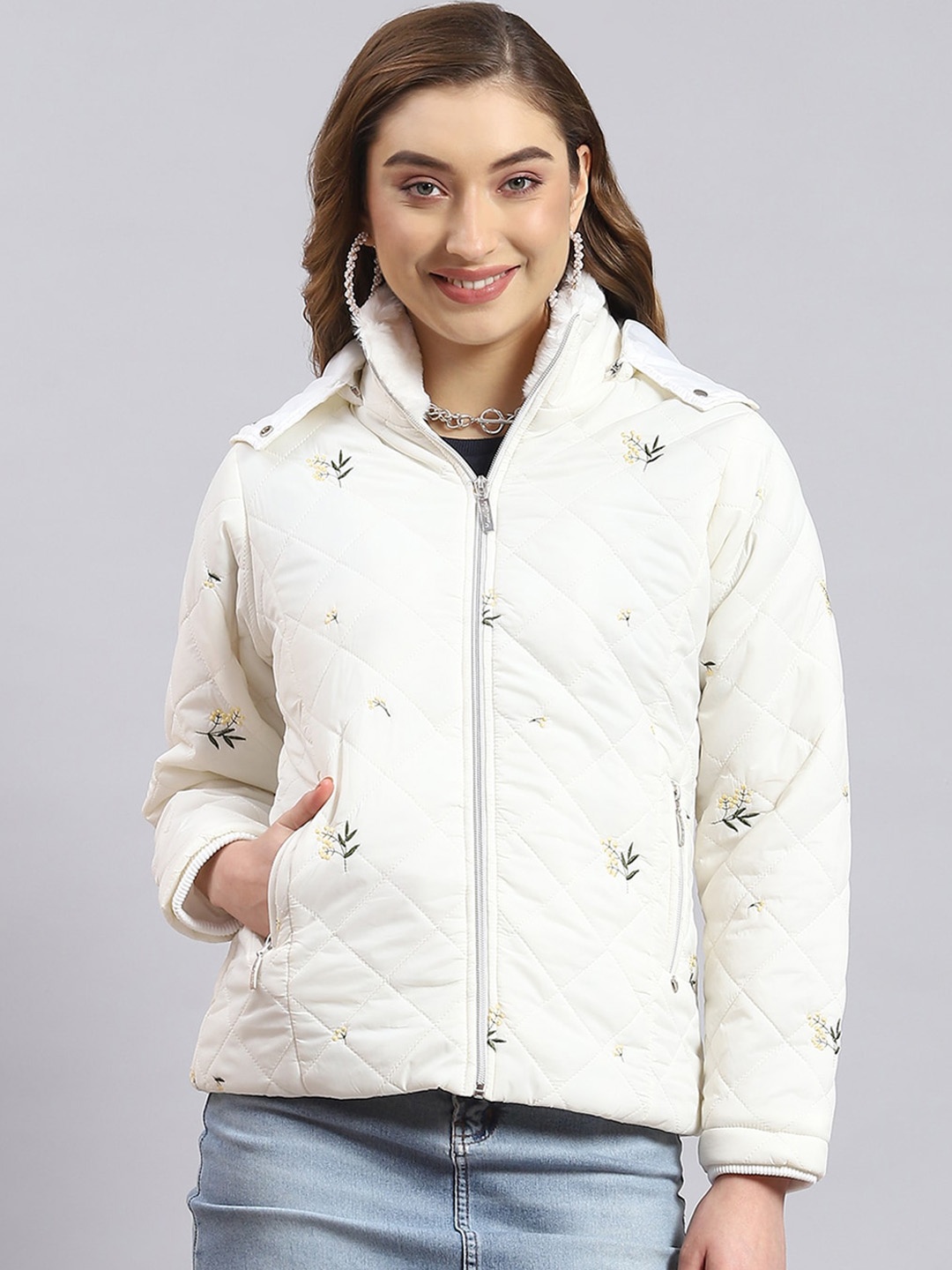 

Monte Carlo Hooded Lightweight Parka Jacket, White