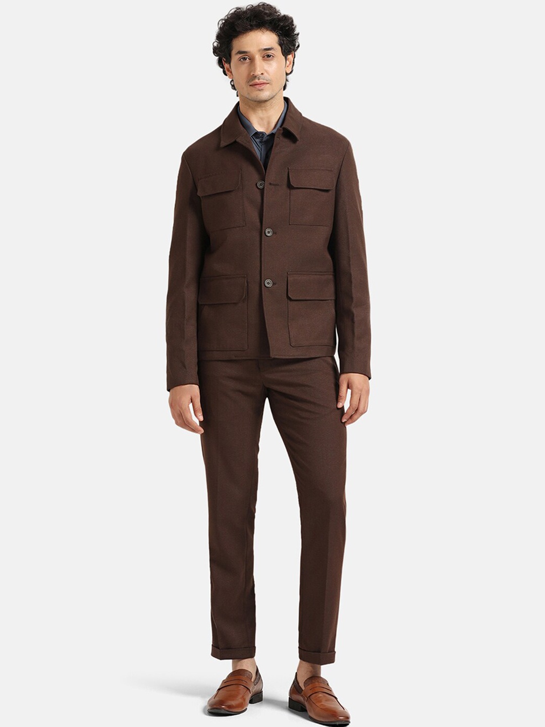 

Blackberrys Bandhgala Slim-Fit Two-Piece Formal Suit, Tan