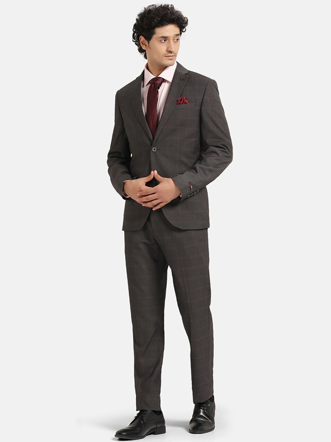

Blackberrys Checked Slim-Fit Two-Piece Suit, Charcoal