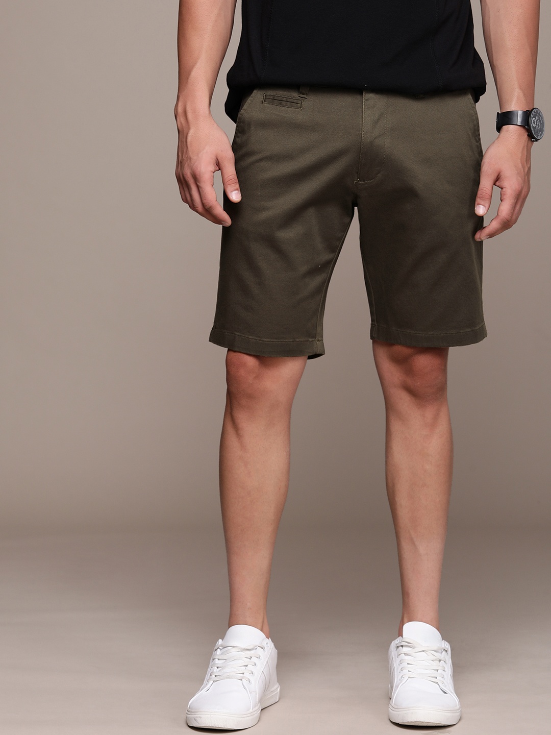

Nautica Men Self Design Mid-Rise Chino Shorts, Brown