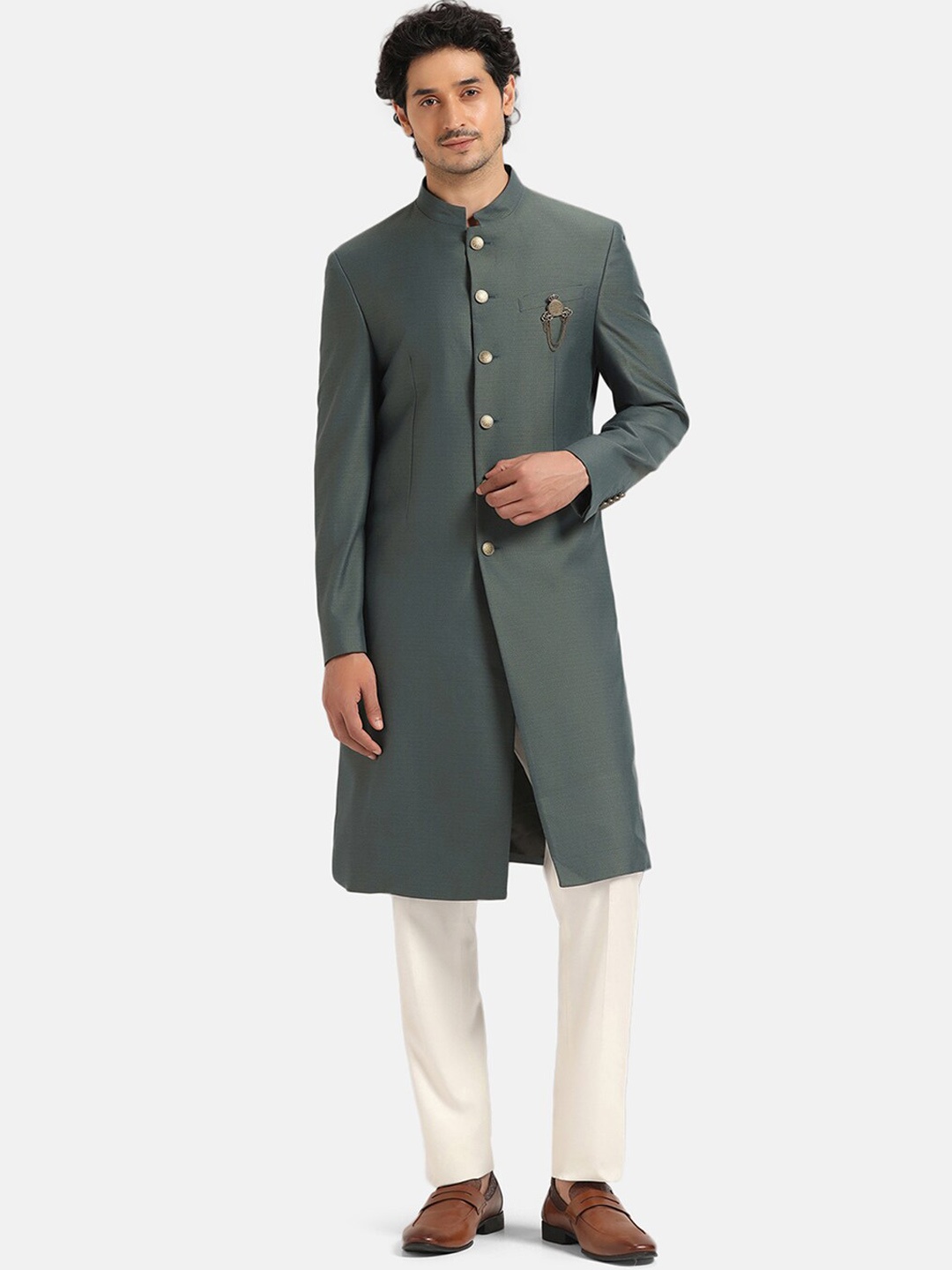 

Blackberrys Sherwani With Trousers, Green