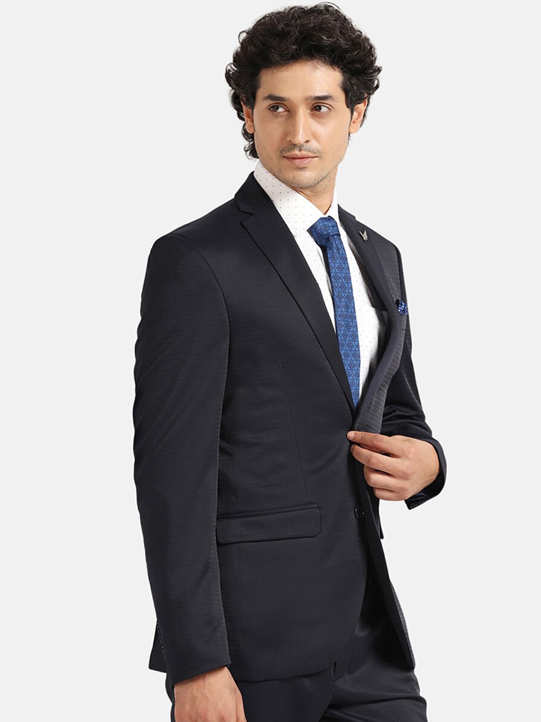 

Blackberrys Single-Breasted Slim-Fit Two-Piece Formal Suit, Navy blue