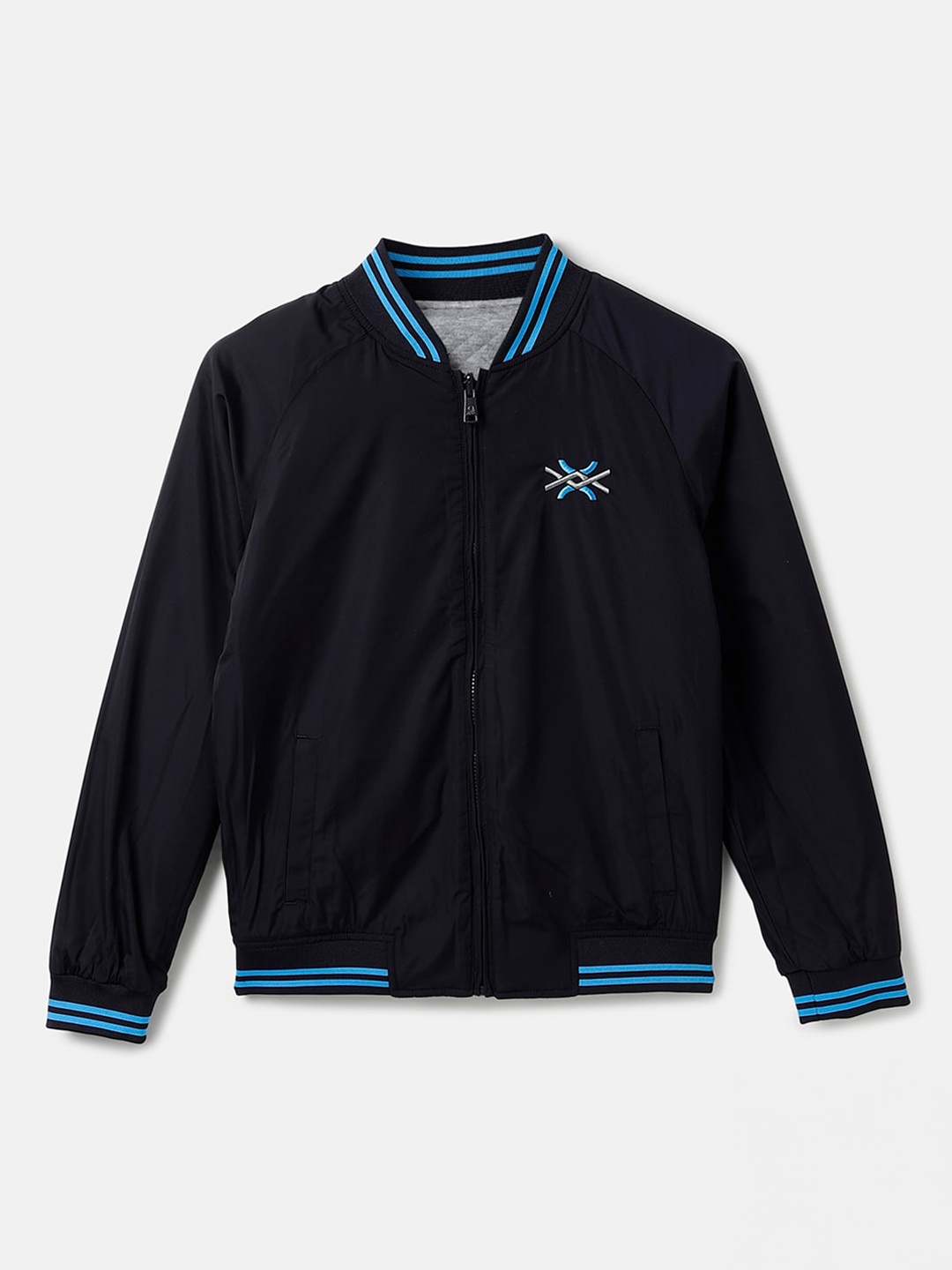 

United Colors of Benetton Boys Reversible Bomber Jacket, Navy blue