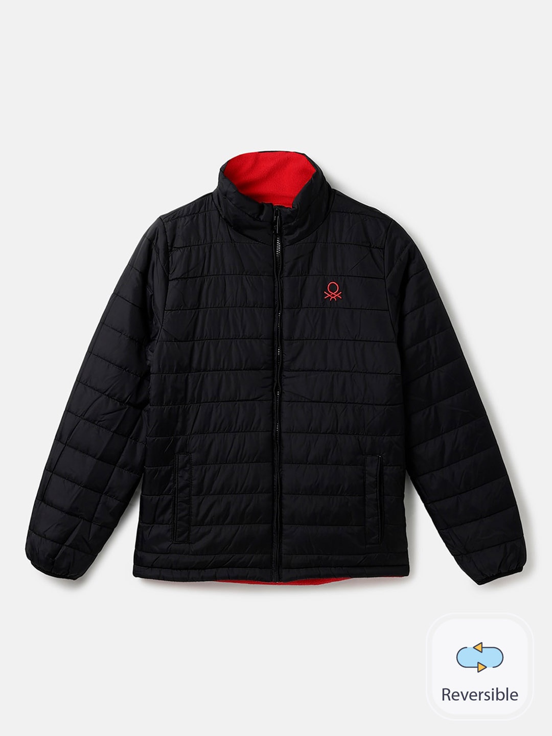 

United Colors of Benetton Boys Reversible Puffer Jacket, Black