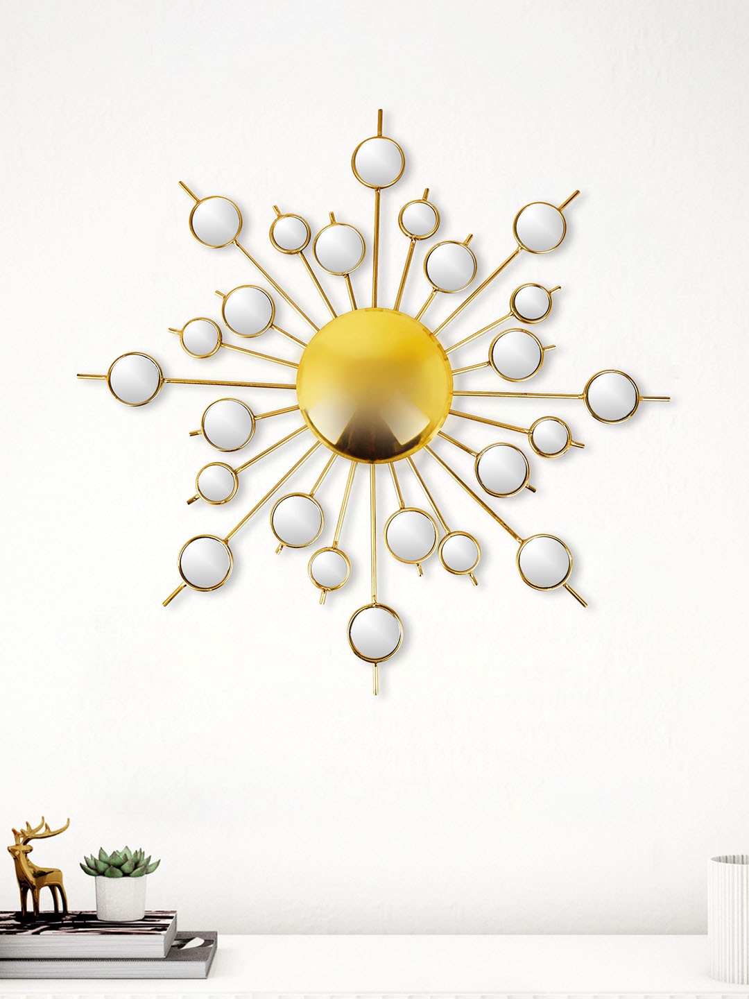 

Home Centre Panorama Yellow Metal Floral Wall Decor with Light