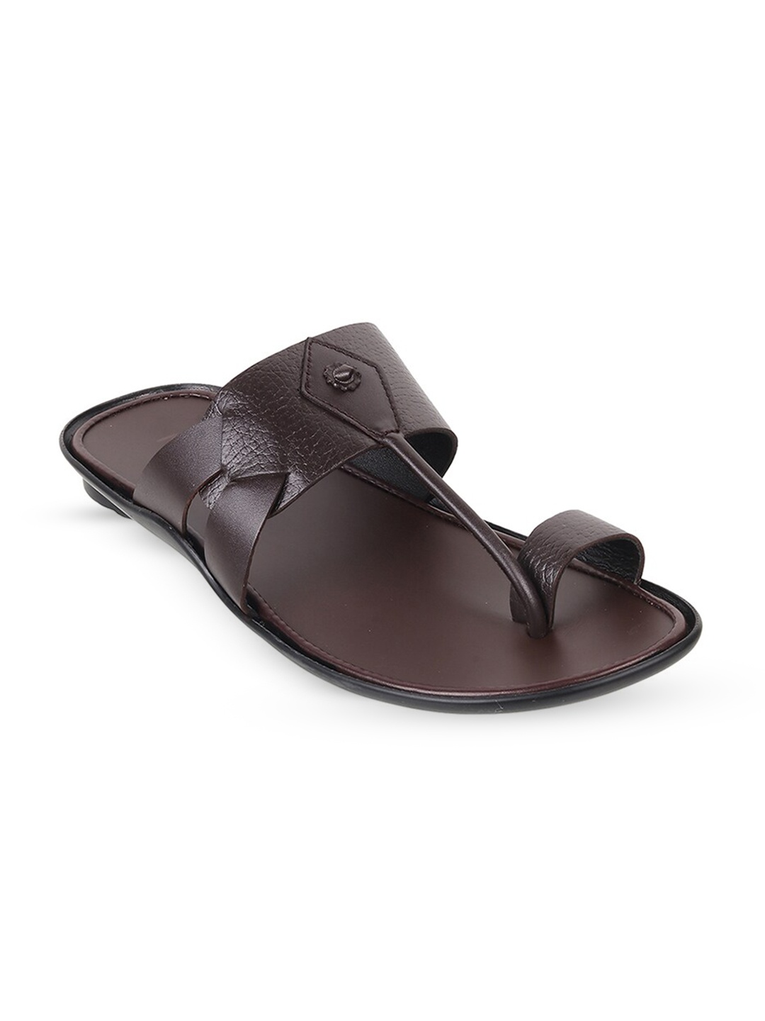 

Metro Men Textured Leather One Toe Comfort Sandals, Brown