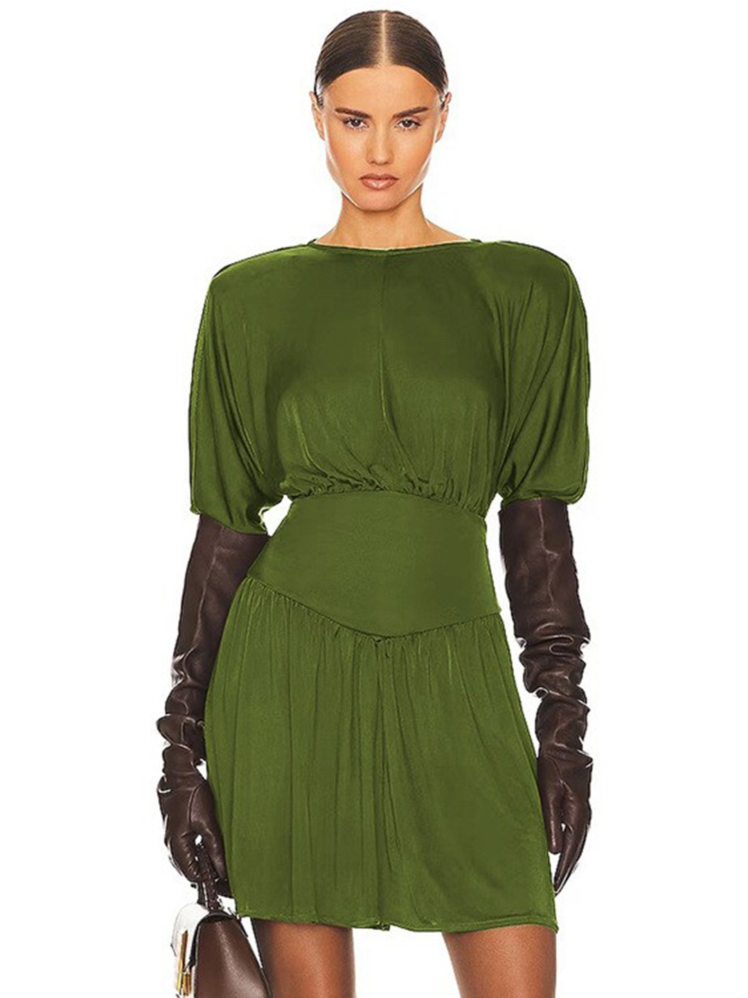 

StyleCast Green Long Sleeves Blouson Dress