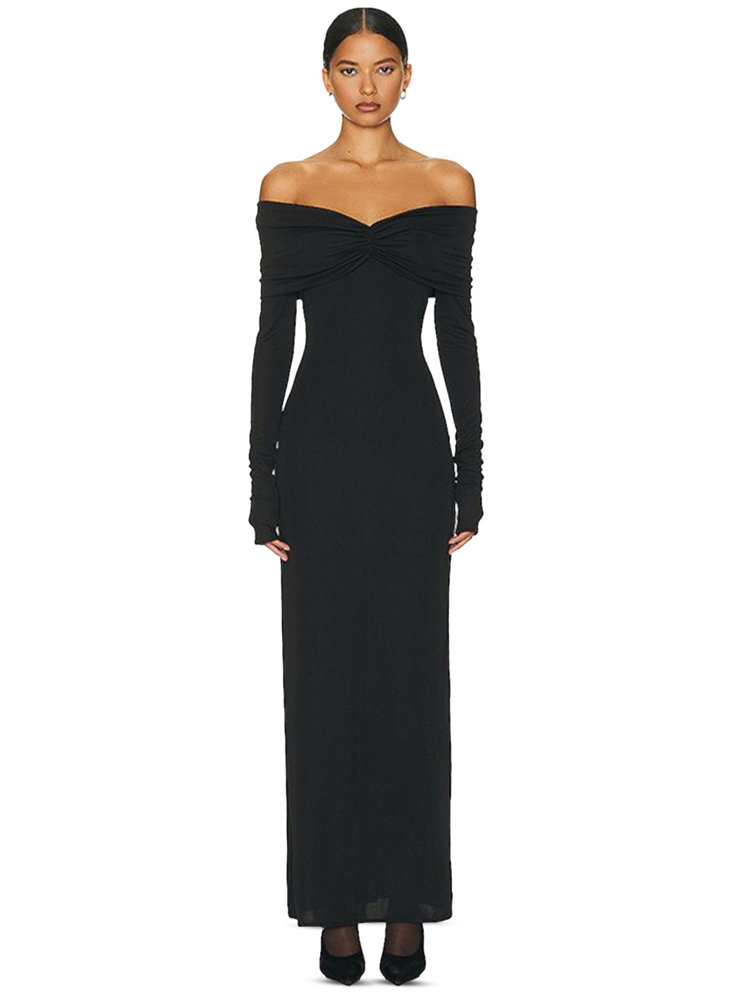 

StyleCast Black Off-Shoulder Sheath Maxi Dress