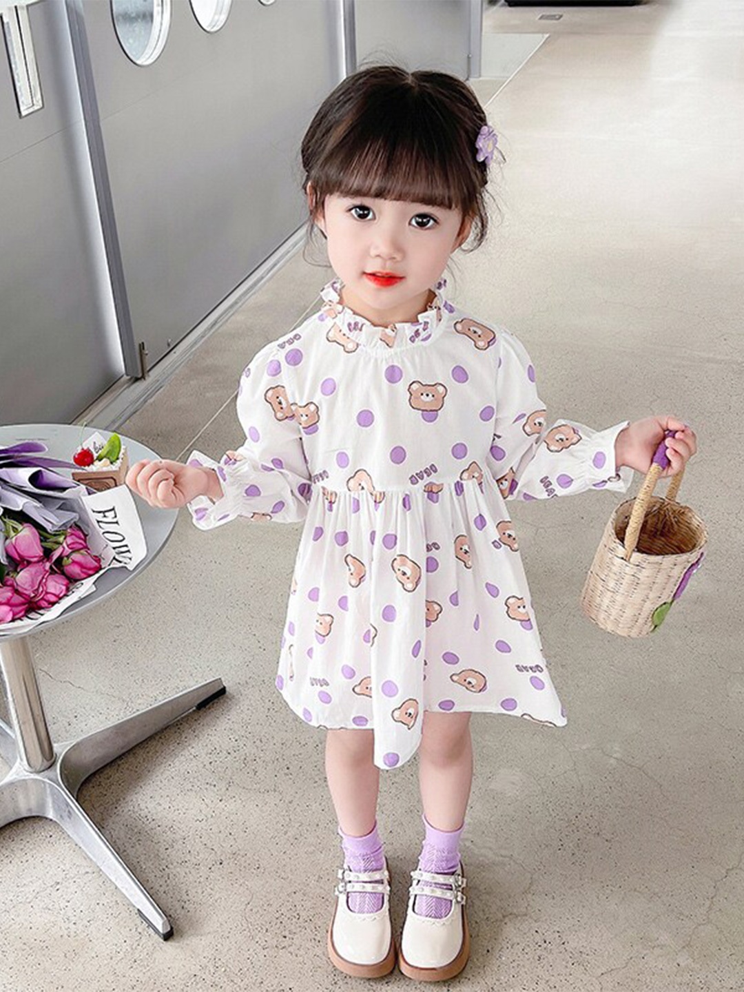 

StyleCast Girls Purple Printed Fit & Flare Cotton Dress
