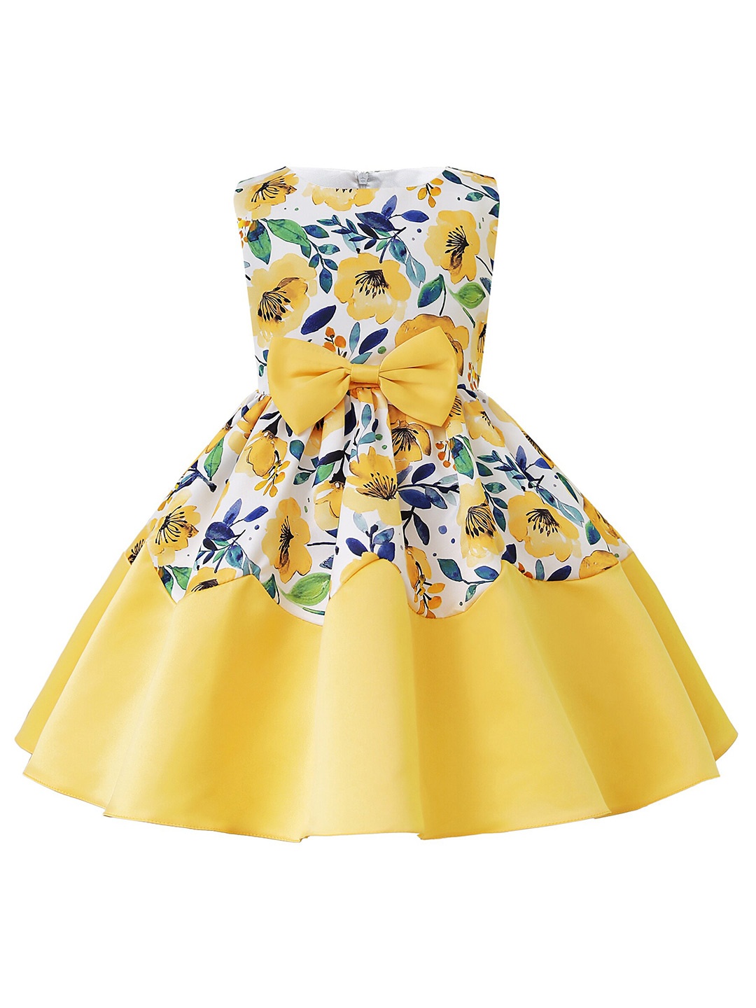 

StyleCast Girls Yellow & white Floral Printed Fit & Flare Dress