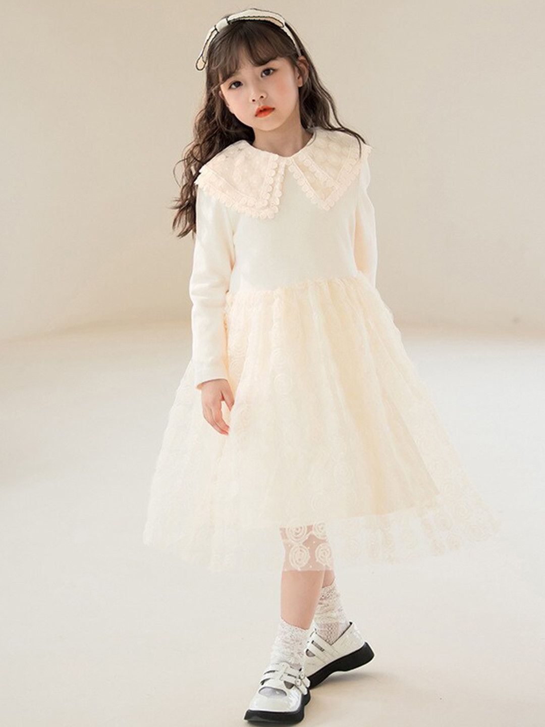 

StyleCast Girls Beige Fit & Flare Midi Dress