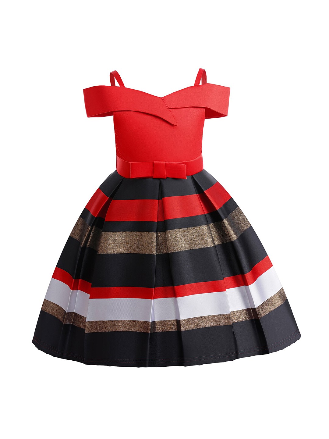 

StyleCast Girls Red Striped Fit & Flare Cotton Dress