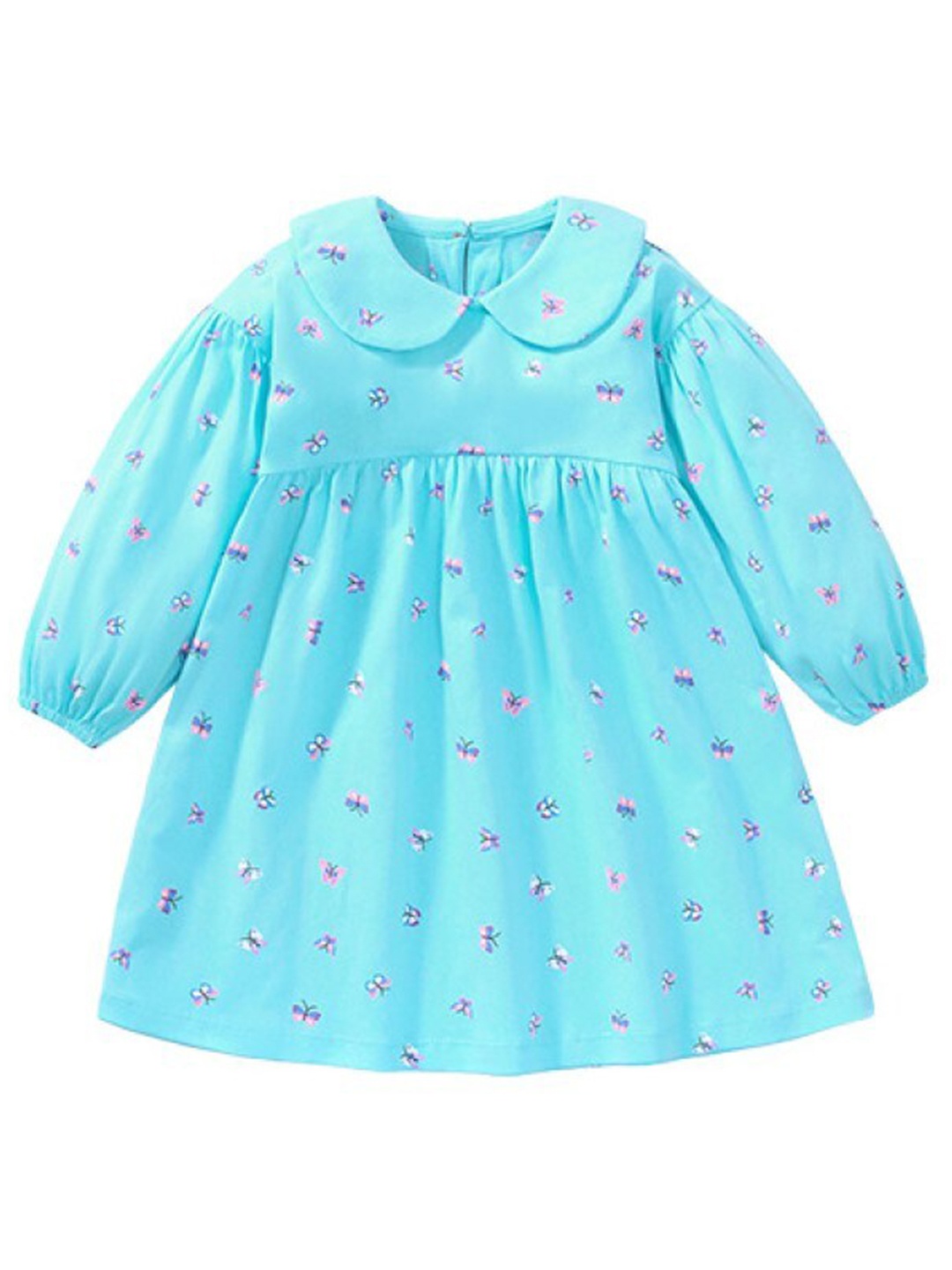 

StyleCast Girls Blue Conversational Printed Peter Pan Collar A-Line Cotton Dress