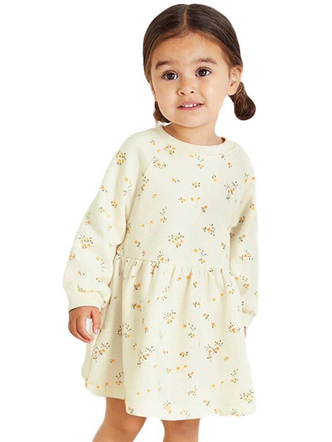 

StyleCast Beige Floral Printed A-Line Cotton Dress