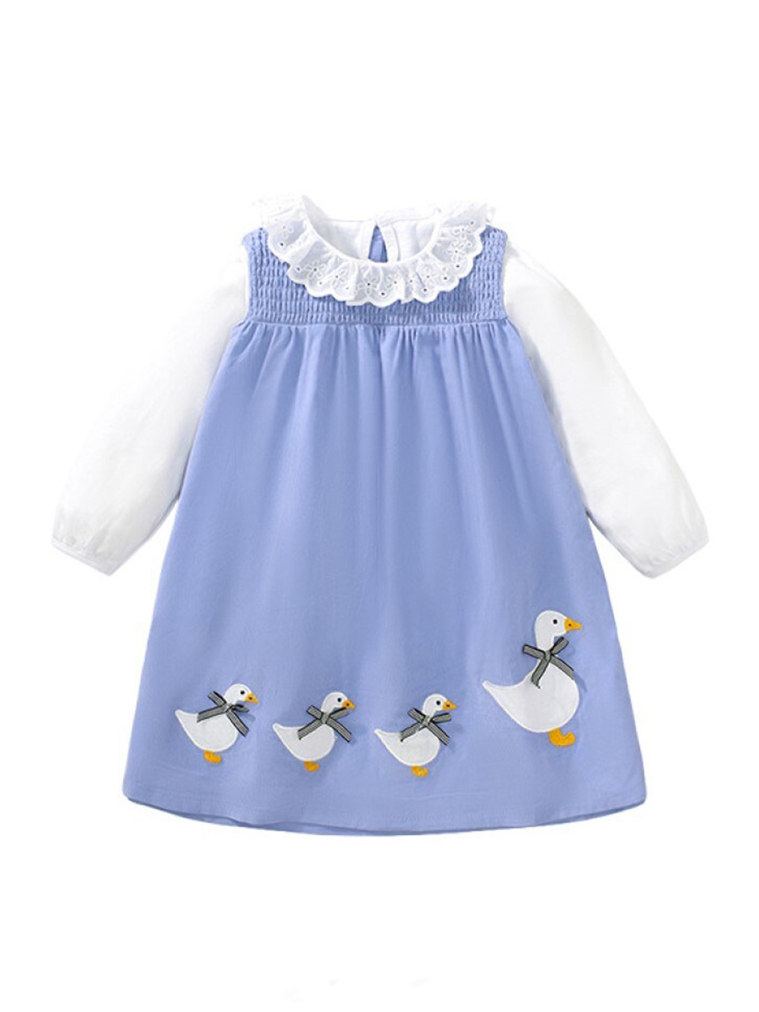 

StyleCast Girls Blue Round Neck Cotton Dress