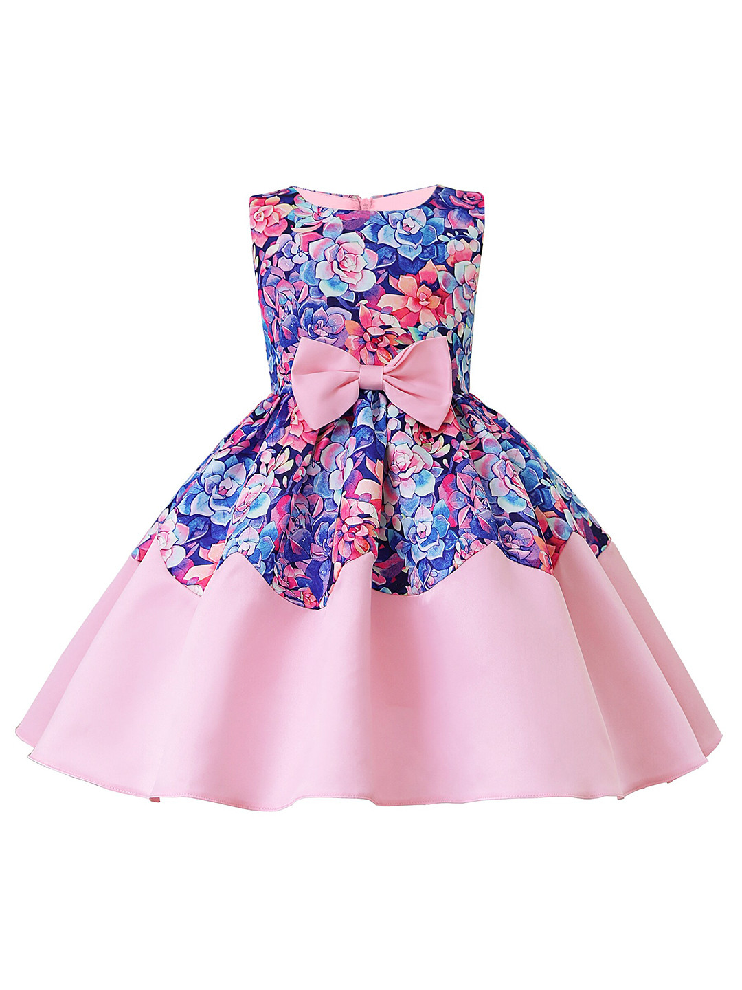 

StyleCast Girls Purple & Pink Floral Printed Bow Fit & Flare Dress