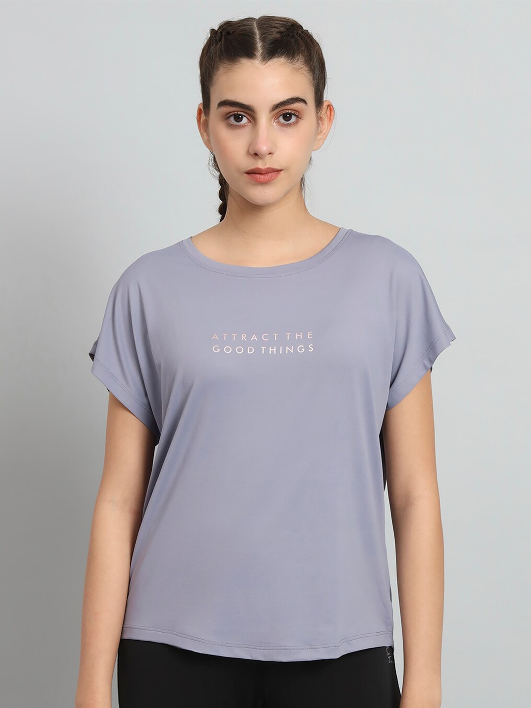 

MKH Typography Printed Extended Sleeves Dri-FIT T-shirt, Grey