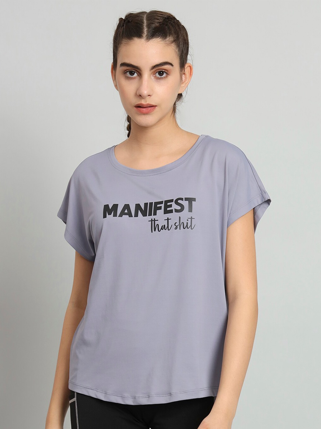 

MKH Typography Printed Extended Sleeves Dri-FIT T-shirt, Grey