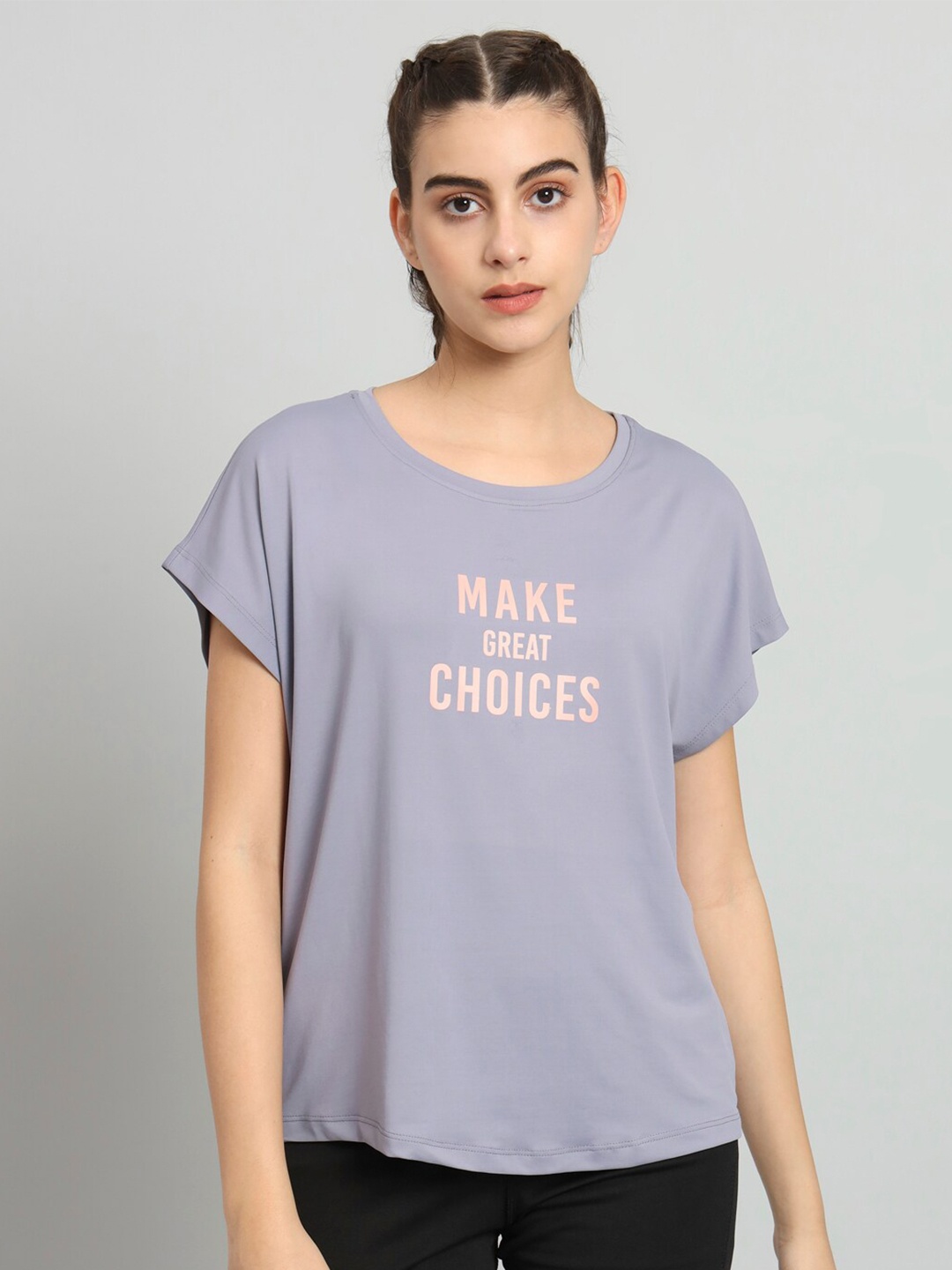 

MKH Typography Printed Extended Sleeves Dri-FIT T-shirt, Grey