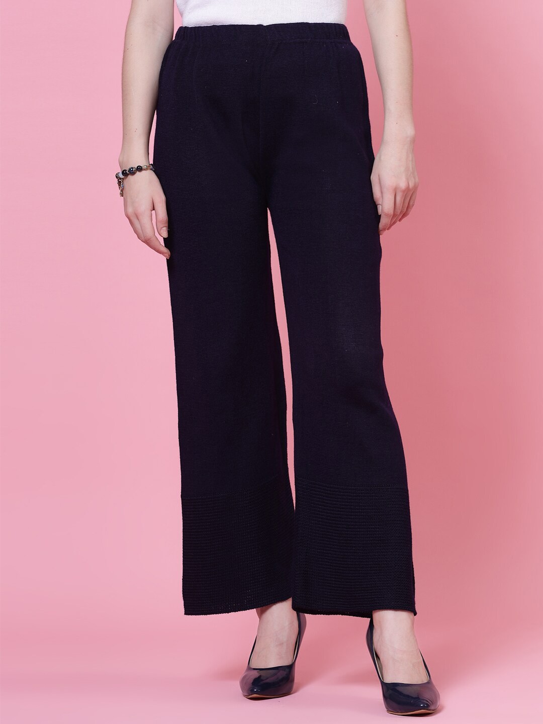 

Clora Creation Straight Fit Acrylic Palazzos, Navy blue