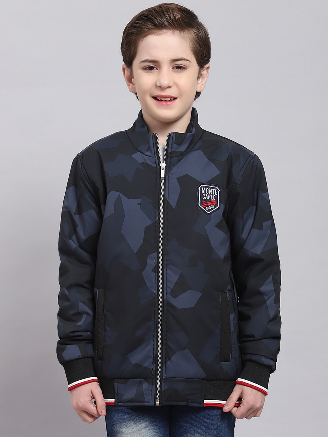 

Monte Carlo Boys Hooded Lightweight Open Front Jacket, Navy blue