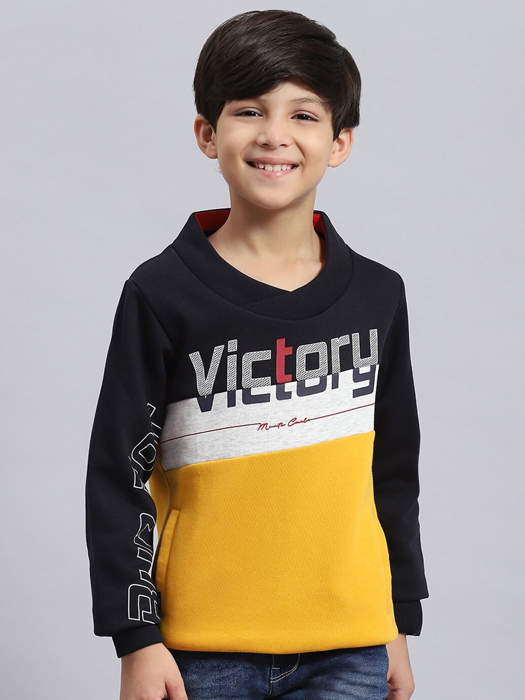 

Monte Carlo Boys Colourblocked Pullover, Mustard