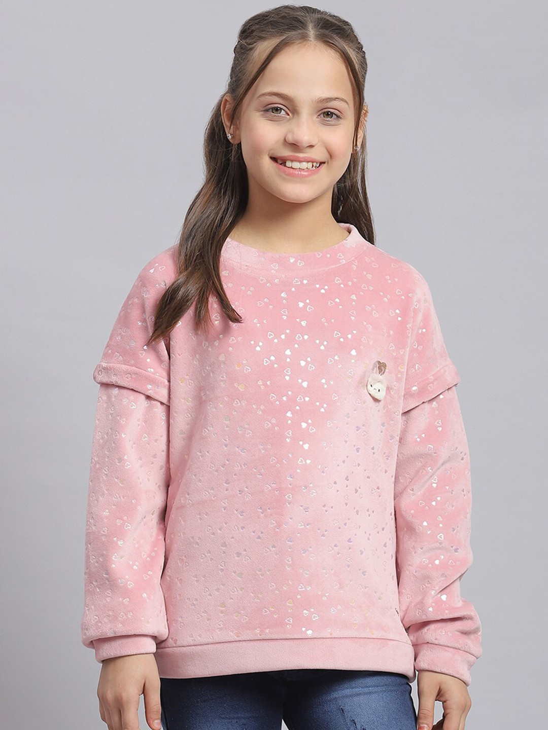 

Monte Carlo Girls Conversational Printed Pullover, Pink