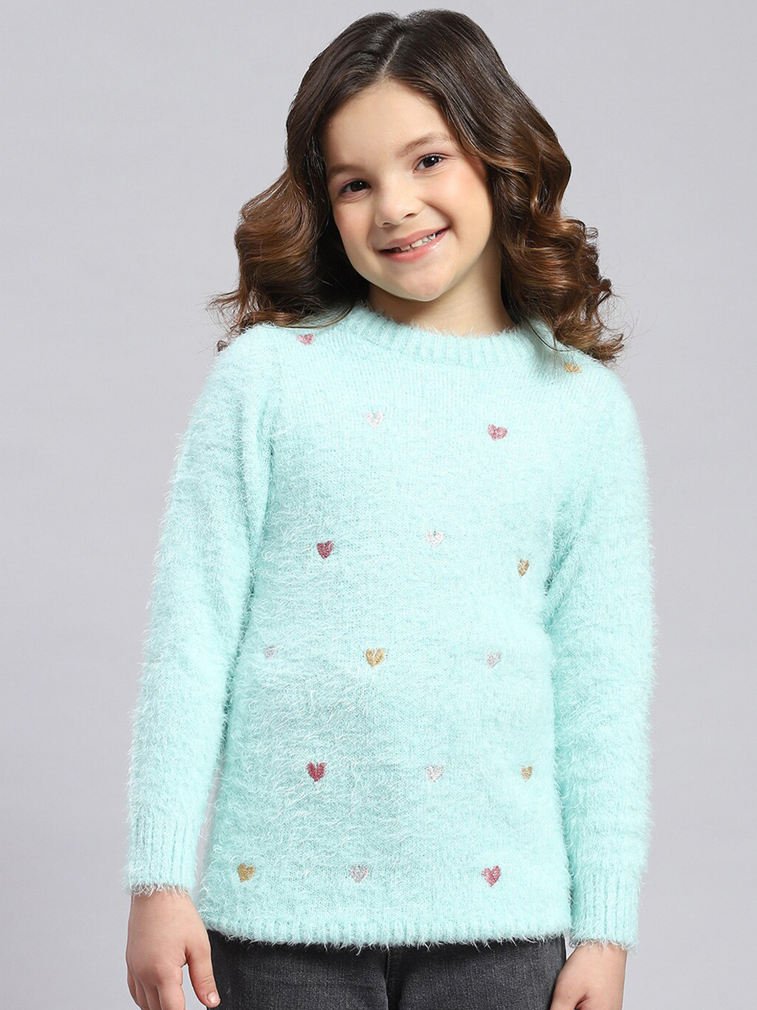 

Monte Carlo Girls Self Design Long Sleeve Pullover Sweatshirt, Blue