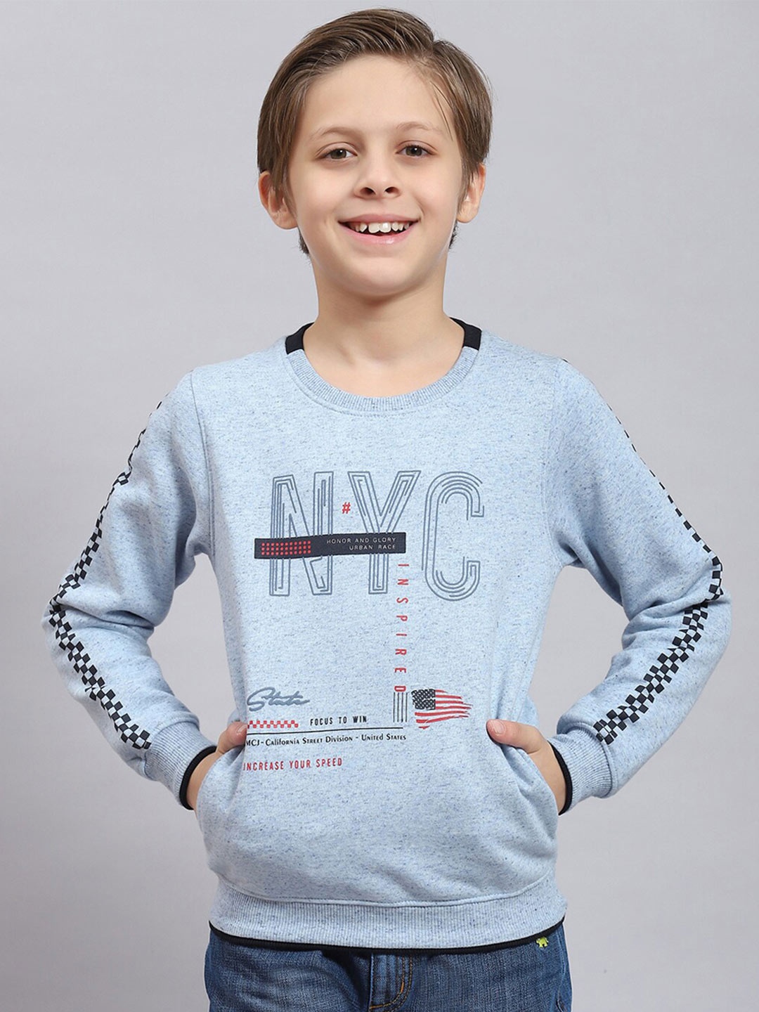 

Monte Carlo Boys Typography Printed Sweatshirt, Blue