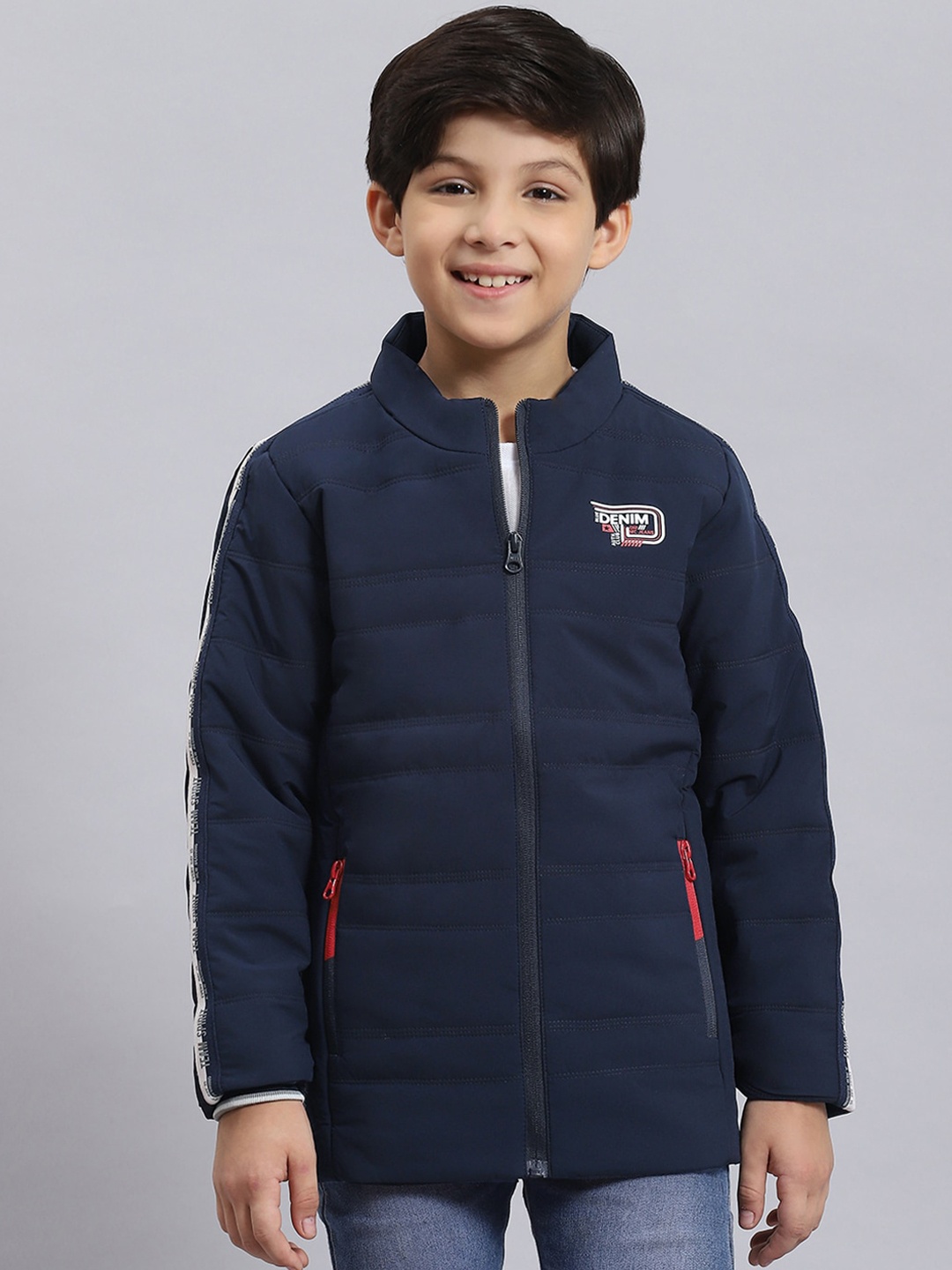 

Monte Carlo Boys Mock Collar Long Sleeves Lightweight Padded Jacket, Navy blue