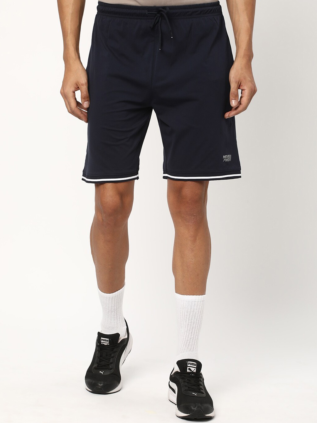 

R&B Men Mid-Rise Regular Shorts, Navy blue