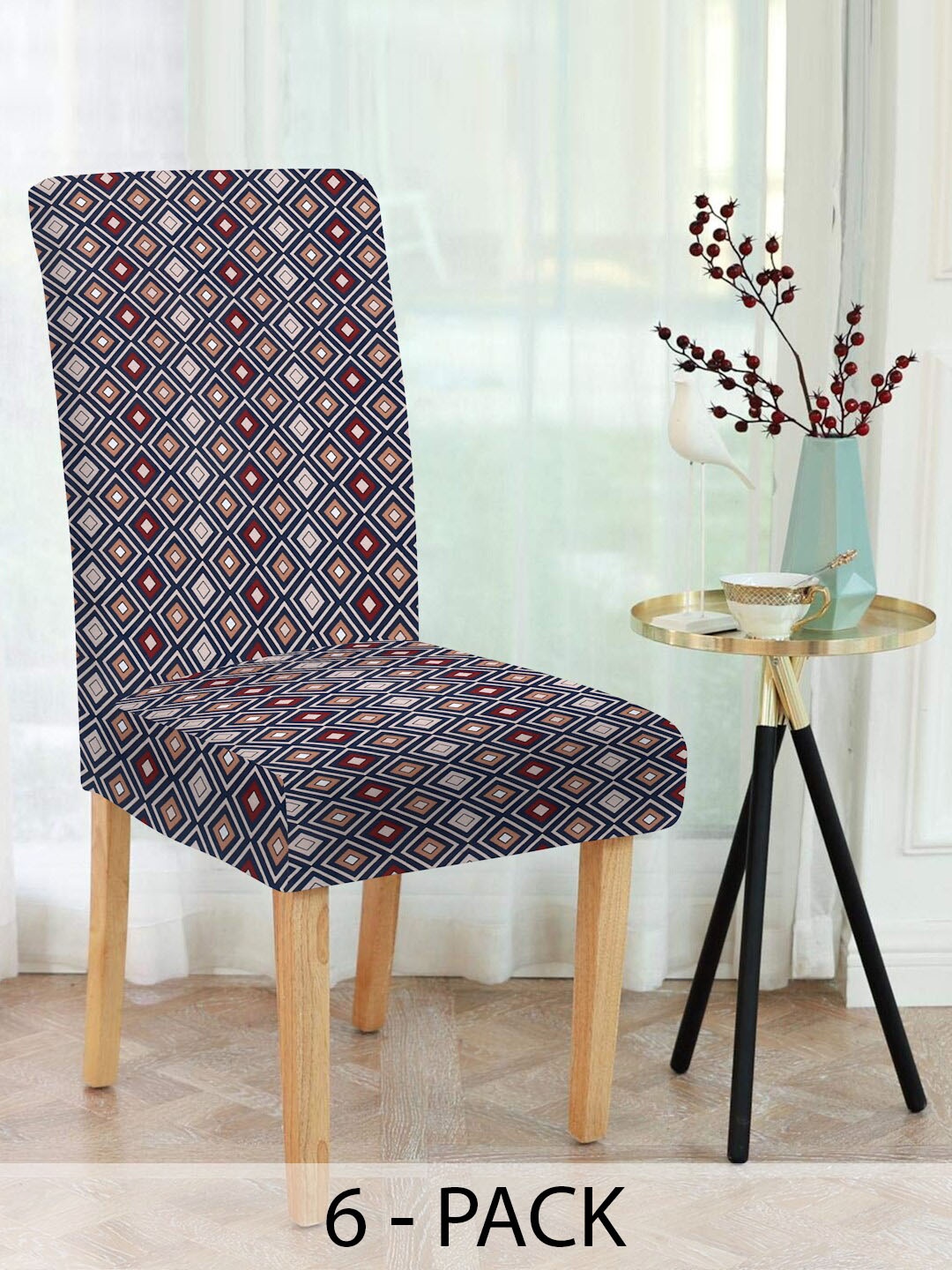 

Slushy Mushy Blue & Beige 6 Pcs Floral Printed Chair Covers