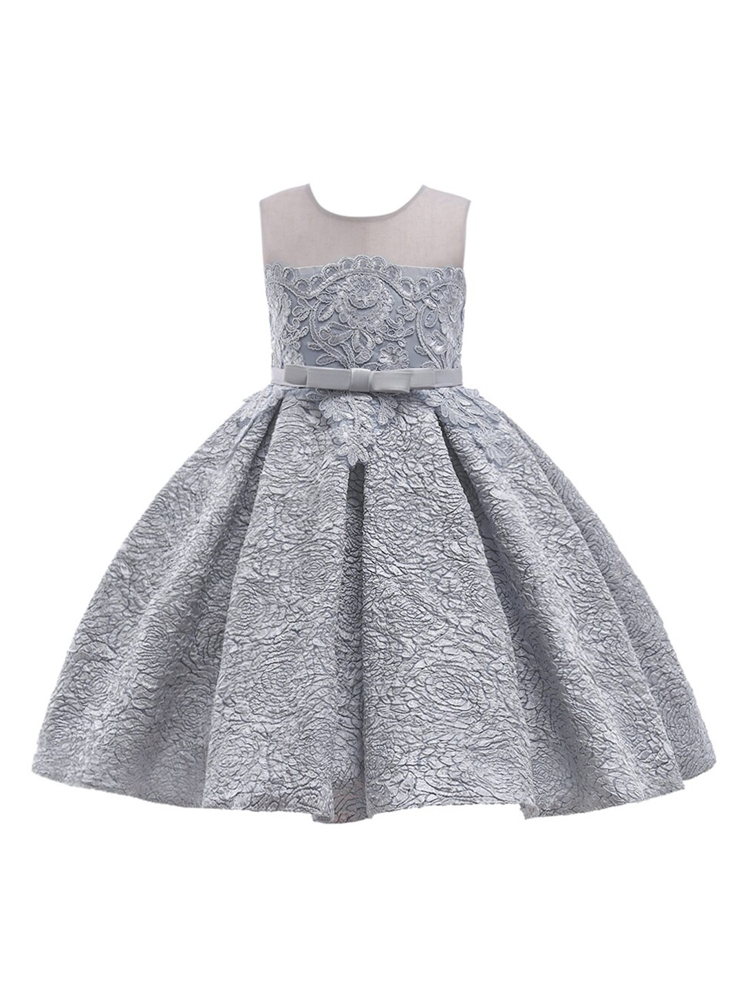 

StyleCast Girls Grey Self Design Fit & Flare Dress