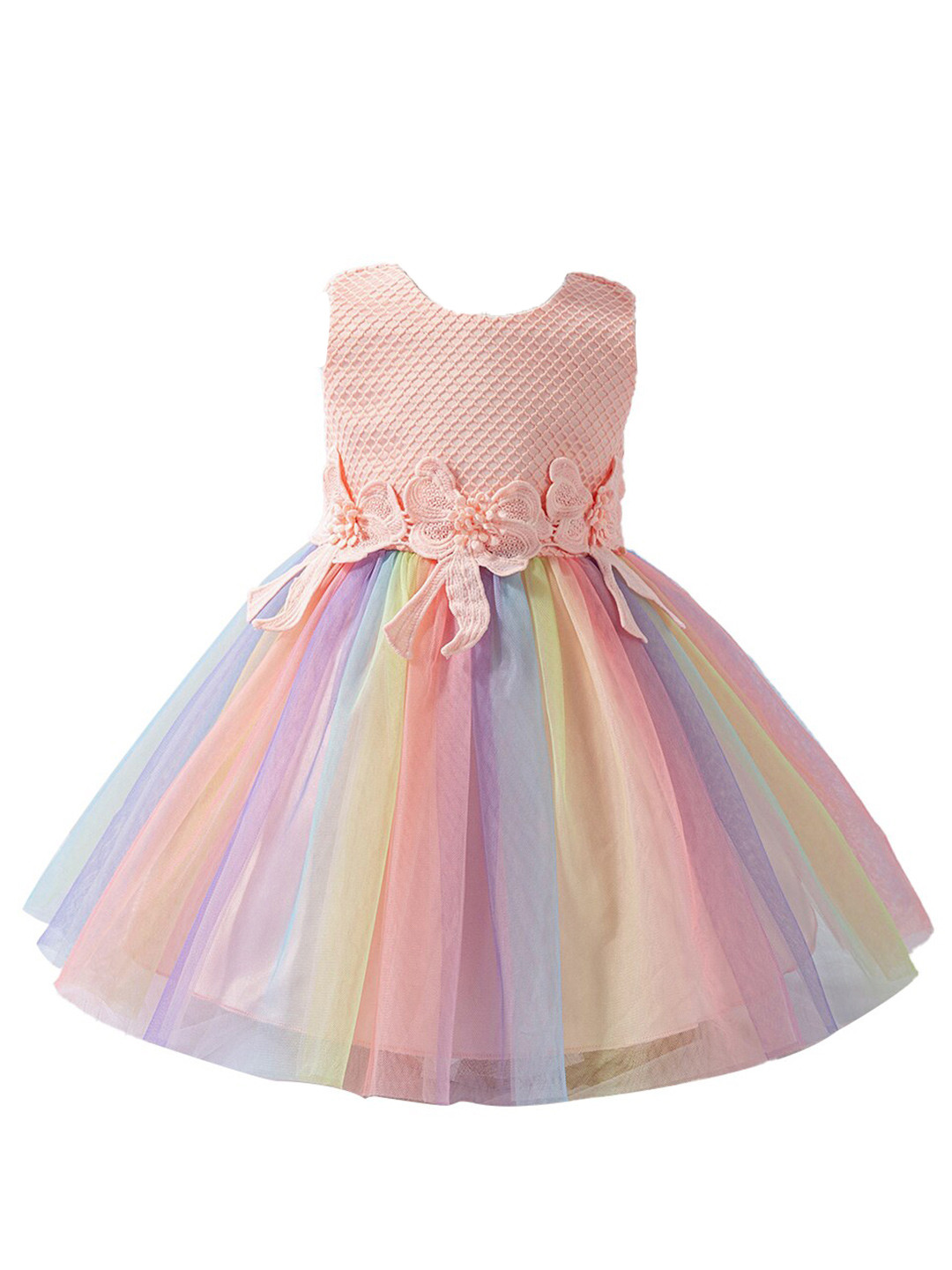 

StyleCast Girls Pink Self Design Fit & Flare Dress