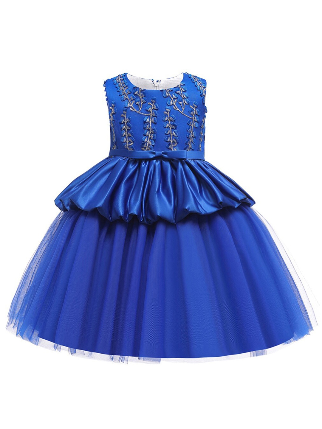 

StyleCast Girls Blue Self Design Sleeveless Balloon Dress