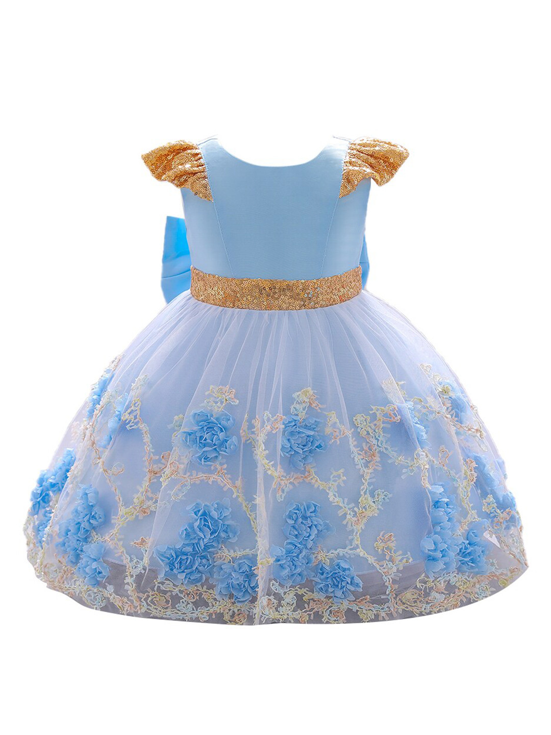 

StyleCast Girls Floral Embroidered Lace Fit & Flare Midi Dress, Blue