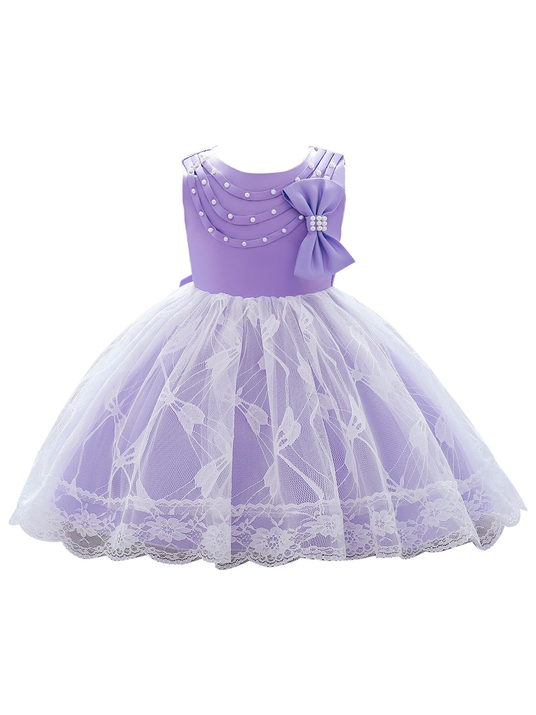 

StyleCast Girls Purple Embellished Round Neck Fit & Flare Dress