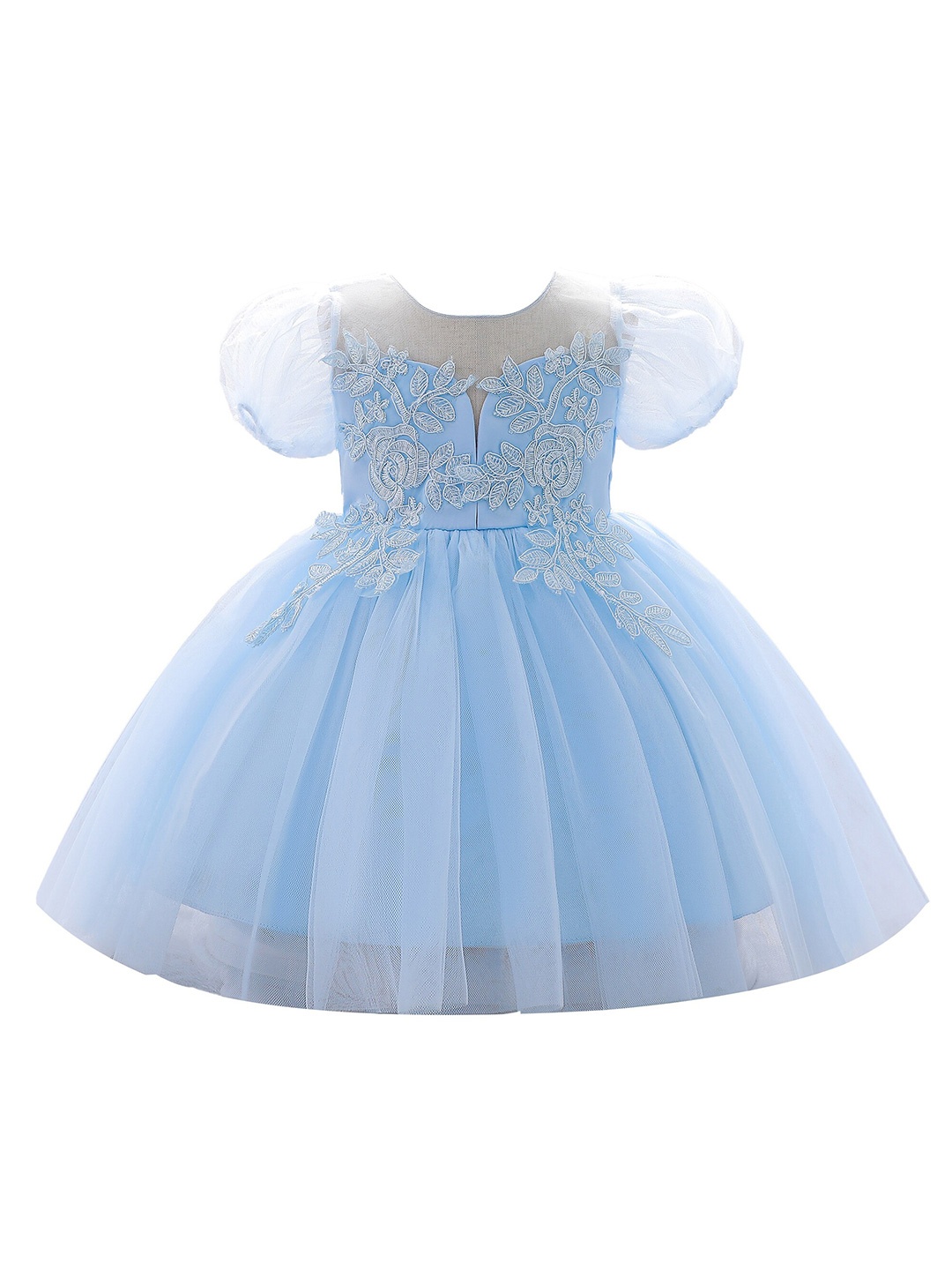

StyleCast Girls Blue Floral Embroidered Fit & Flare Mini Dress