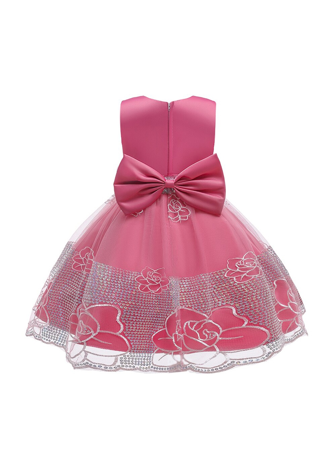 

StyleCast Girls Pink Round Neck Maxi Dress With Bow Detailing